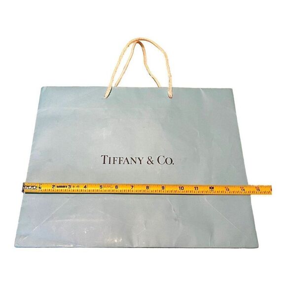 Authentic Empty Tiffany & Co. Shopping Bag w Logo Tissue Paper 14.5”x11.25x5.75” - Picture 6 of 11
